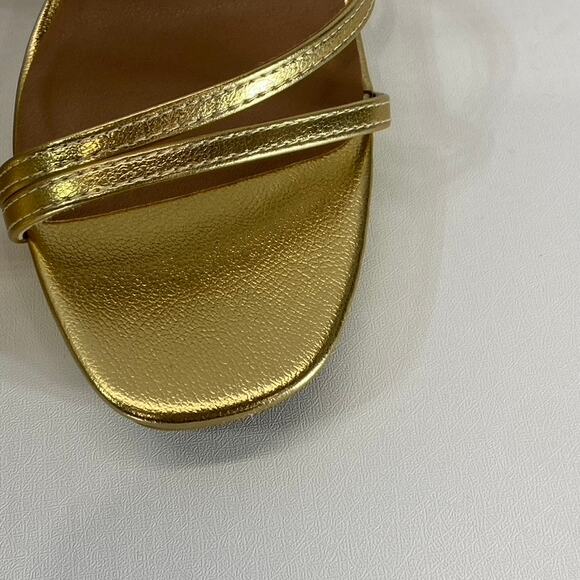 CHINESE LAUNDRY Women's Gold Metallic Taryn Strappy Square-Toe Sandals SZ 9 - Picture 5 of 12